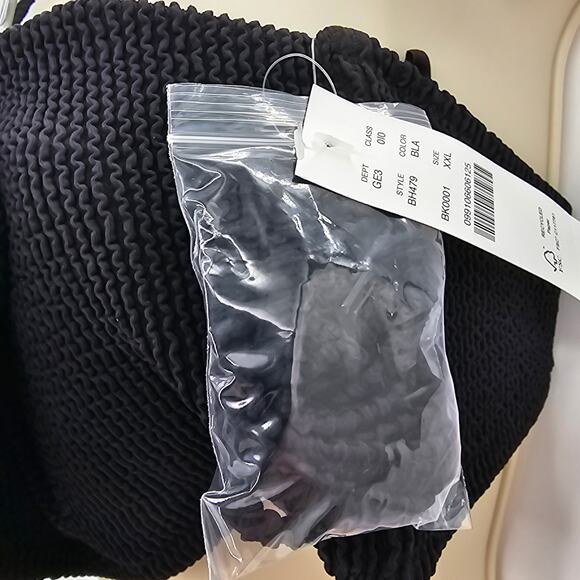 J. Crew Womans size XXL Scrunchie Sweetheart Convertible Bikini Top Black NEW - Picture 5 of 8
